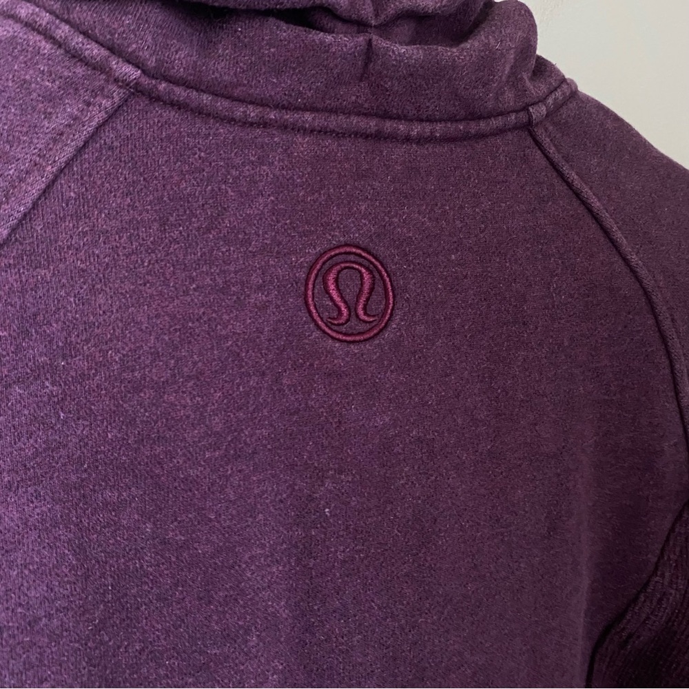 Lululemon Cuddle Up Jacket Cotton Fleece Heathered Plum Women’s Size 4 Athletic - Picture 5 of 12